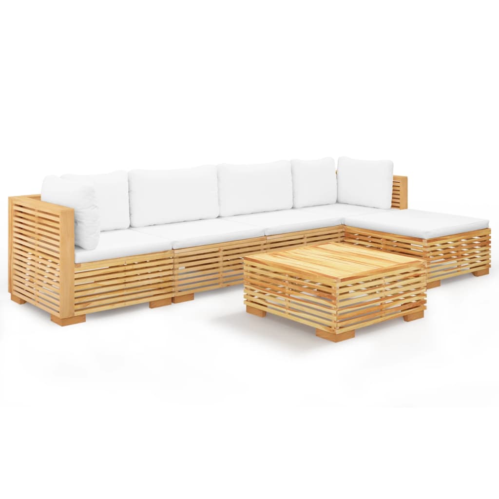 Set Divani da Giardino 6 pz con Cuscini Legno Massello di Teak 3100897