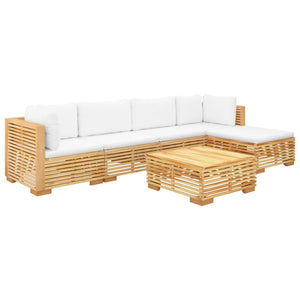 Set Divani da Giardino 6 pz con Cuscini Legno Massello di Teak 3100897