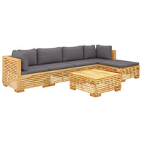 Set Divani da Giardino 6 pz con Cuscini Legno Massello di Teak 3100898