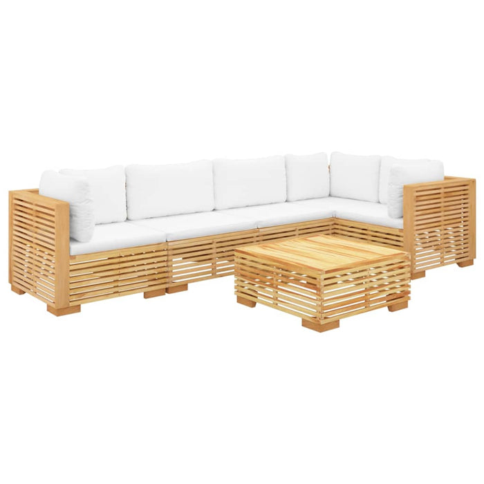 Set Divani da Giardino 6 pz con Cuscini Legno Massello di Teak 3100899