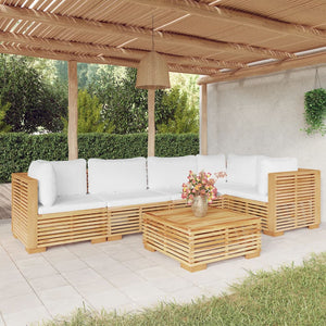 Set Divani da Giardino 6 pz con Cuscini Legno Massello di Teakcod mxl 73563