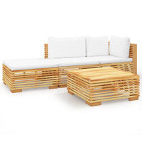 Set Divani da Giardino 4 pz con Cuscini Legno Massello di Teak 3100911