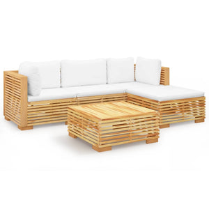 Set Divani da Giardino 5 pz con Cuscini Legno Massello di Teakcod mxl 121487