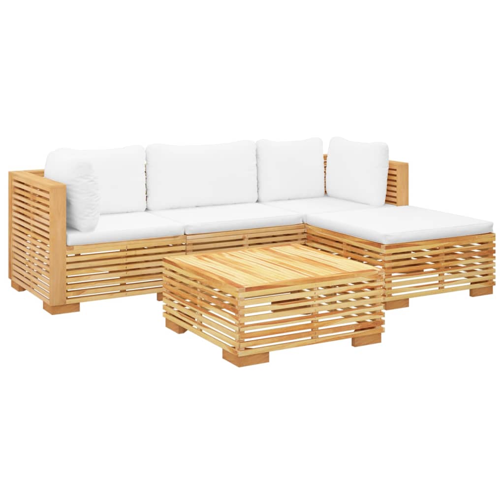 Set Divani da Giardino 5 pz con Cuscini Legno Massello di Teakcod mxl 121487