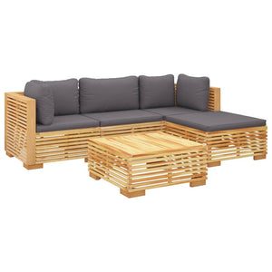 Set Divani da Giardino 5 pz con Cuscini Legno Massello di Teakcod mxl 97563