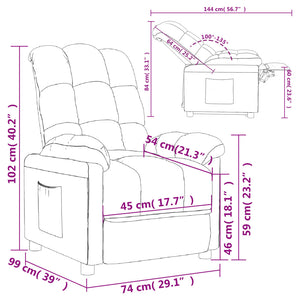 Poltrona Reclinabile in Tessuto Grigio Chiaro 342721