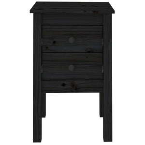 Comodino Nera 40x35x61,5 cm in Legno Massello di Pino 813697