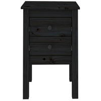 Comodini 2 pz Nera 40x35x61,5 cm in Legno Massello di Pino 813698