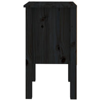 Comodini 2 pz Nera 40x35x61,5 cm in Legno Massello di Pino 813698