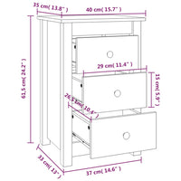 Comodino Grigia 40x35x61,5 cm in Legno Massello di Pino cod mxl 46457