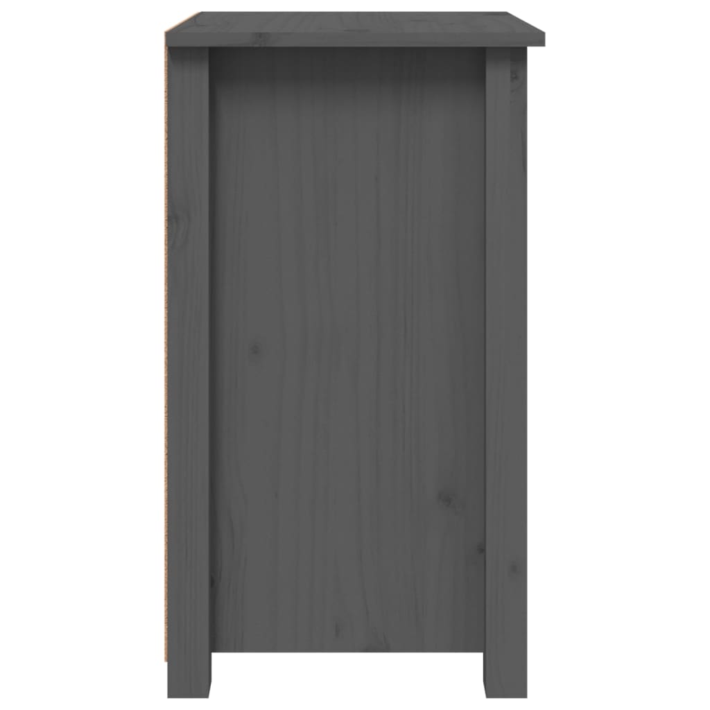 Comodini 2 pz Grigi 40x35x61,5 cm in Legno Massello di Pino cod mxl 30957