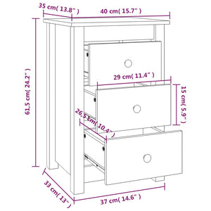 Comodino Miele 40x35x61,5 cm in Legno Massello di Pino cod mxl 30145