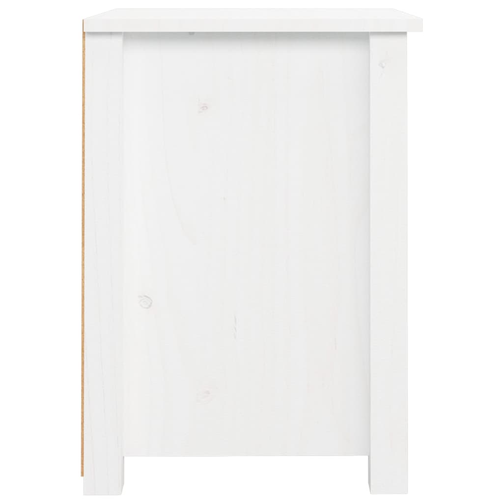 Comodino Bianco 40x35x49 cm in Legno Massello di Pino cod mxl 49121