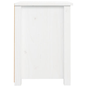 Comodino Bianco 40x35x49 cm in Legno Massello di Pino cod mxl 49121