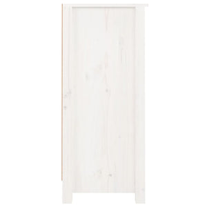 Credenze 2 pz Bianche 40x35x80 cm in Legno Massello di Pino 813742