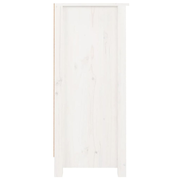 Credenze 2 pz Bianche 40x35x80 cm in Legno Massello di Pino 813742