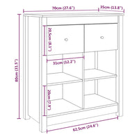 Credenza 70x35x80 cm in Legno Massello di Pino 813764