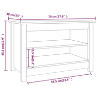 Scarpiera Bianca 70x38x45,5 cm in Legno Massello di Pino cod mxl 47963