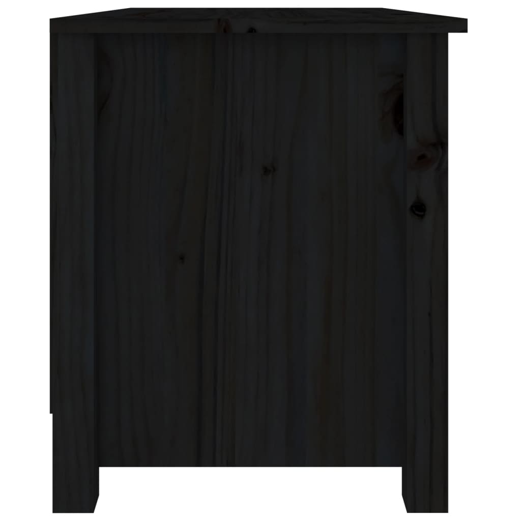 Scarpiera Nera 70x38x45,5 cm in Legno Massello di Pino cod mxl 40123