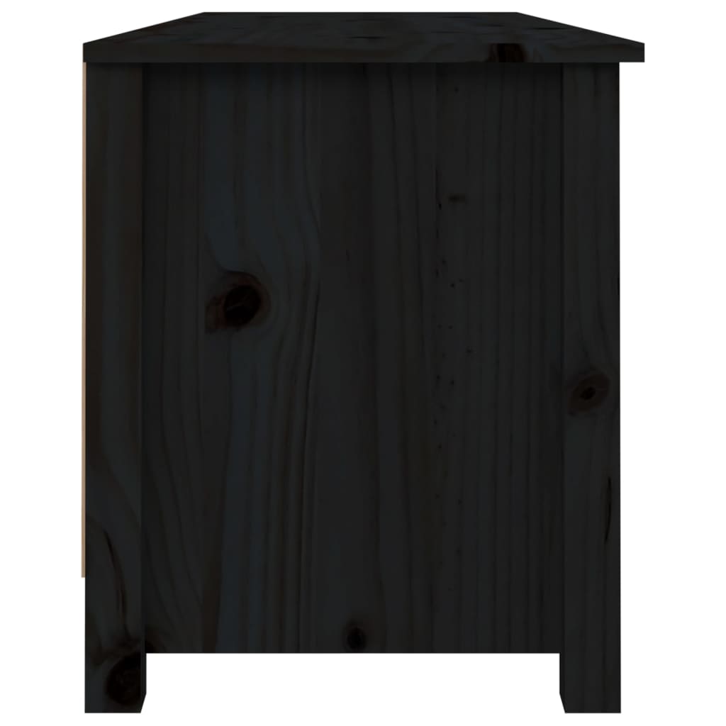 Scarpiera Nera 110x38x45,5 cm in Legno Massello di Pino cod mxl 48242