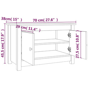 Scarpiera 70x38x45,5 cm in Legno Massello di Pino cod mxl 49418