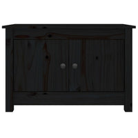 Scarpiera Nera 70x38x45,5 cm in Legno Massello di Pino