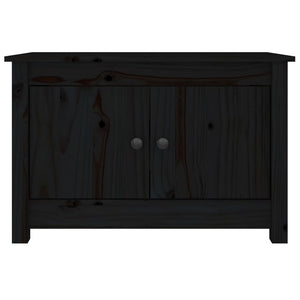 Scarpiera Nera 70x38x45,5 cm in Legno Massello di Pino