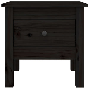 Tavolino Nero 40x40x39 cm Legno Massello di Pino