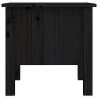 Tavolino Nero 40x40x39 cm Legno Massello di Pino