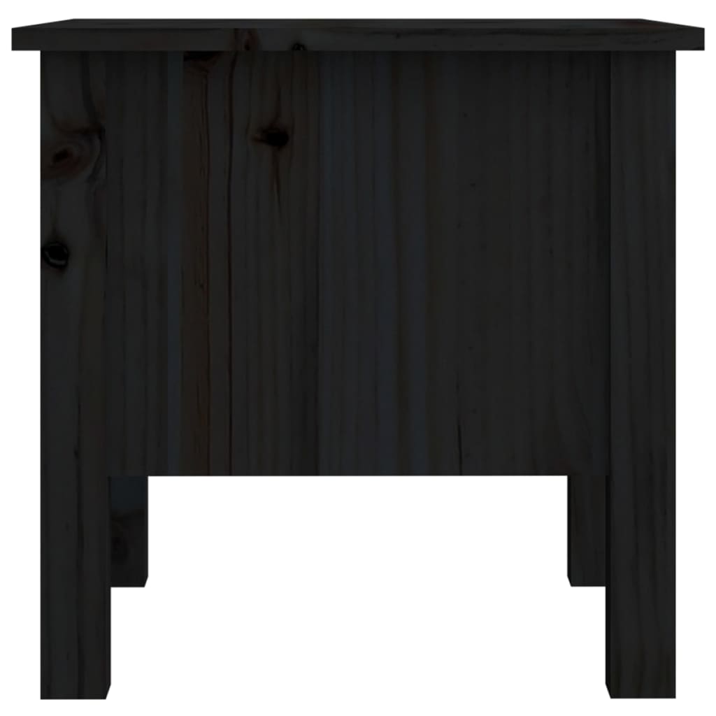 Tavolino Nero 40x40x39 cm Legno Massello di Pino 813792