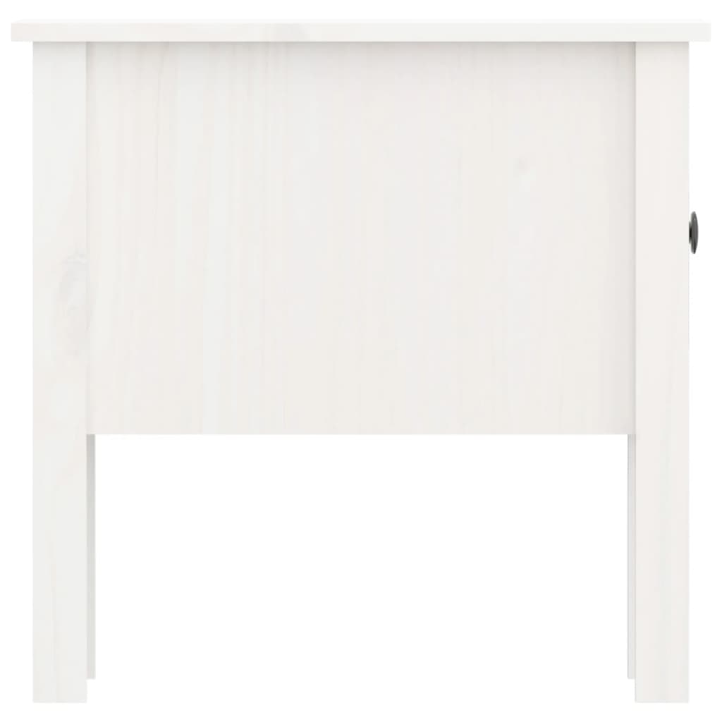 Tavolino Bianco 50x50x49 cm Legno Massello di Pino cod mxl 18666