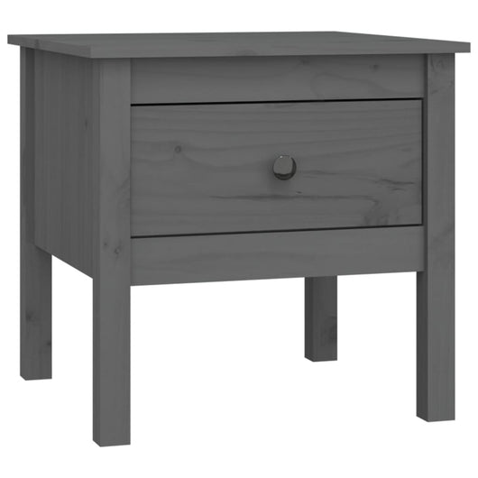 Tavolino Grigio 50x50x49 cm Legno Massello di Pino