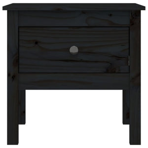 Tavolino Nero 50x50x49 cm Legno Massello di Pino