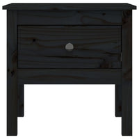 Tavolino Nero 50x50x49 cm Legno Massello di Pino 813802