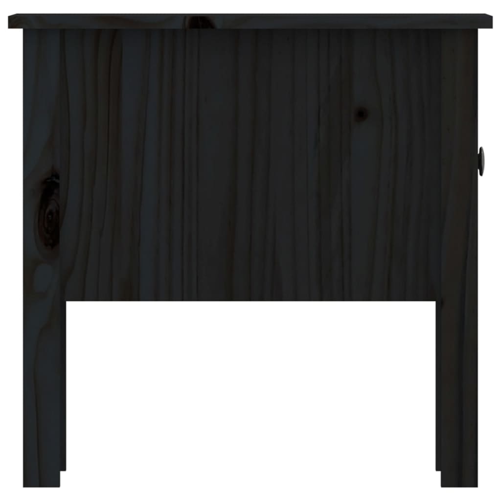 Tavolino Nero 50x50x49 cm Legno Massello di Pino