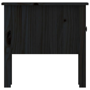 Tavolino Nero 50x50x49 cm Legno Massello di Pino