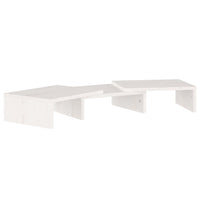 Supporto per Monitor Bianco 60x24x10,5cm Legno Massello di Pino