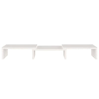 Supporto per Monitor Bianco 60x24x10,5cm Legno Massello di Pino