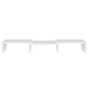 Supporto per Monitor Bianco 60x24x10,5cm Legno Massello di Pino