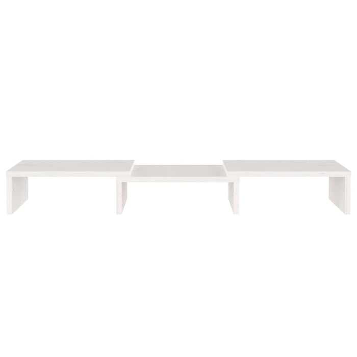 Supporto per Monitor Bianco 60x24x10,5cm Legno Massello di Pino