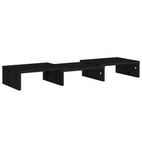 Supporto per Monitor Nero 60x24x10,5 cm Legno Massello di Pino 813938