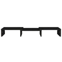 Supporto per Monitor Nero 60x24x10,5 cm Legno Massello di Pino 813938