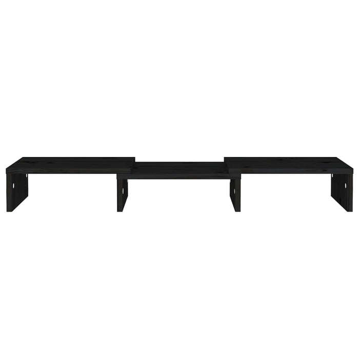 Supporto per Monitor Nero 60x24x10,5 cm Legno Massello di Pino 813938