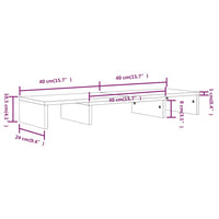 Supporto per Monitor Miele 80x24x10,5 cm Legno Massello di Pino 813942