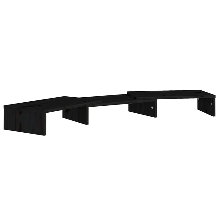 Supporto per Monitor Nero 80x24x10,5 cm Legno Massello di Pino cod mxl 14056