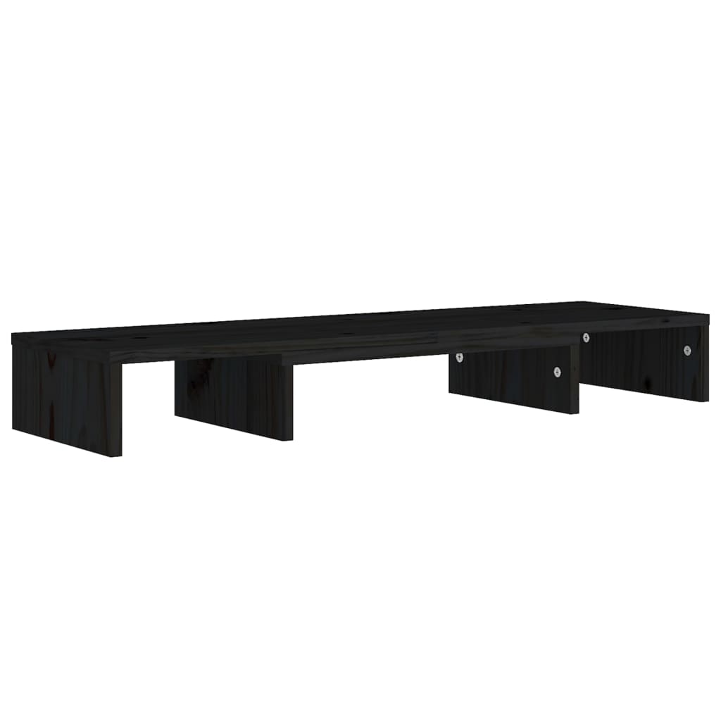 Supporto per Monitor Nero 80x24x10,5 cm Legno Massello di Pino cod mxl 14056