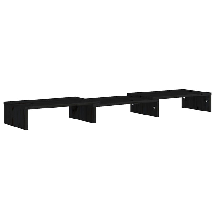 Supporto per Monitor Nero 80x24x10,5 cm Legno Massello di Pino cod mxl 14056