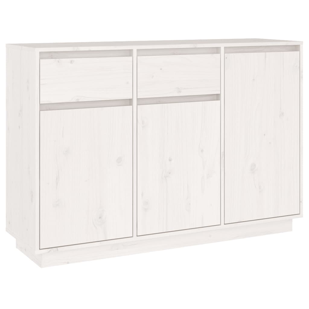 Credenza Bianca 110x34x75 cm in Legno Massello di Pino cod mxl 14874