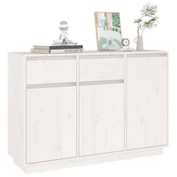 Credenza Bianca 110x34x75 cm in Legno Massello di Pino cod mxl 14874