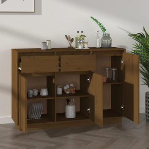 Credenza Miele 110x34x75 cm in Legno Massello di Pino 814332